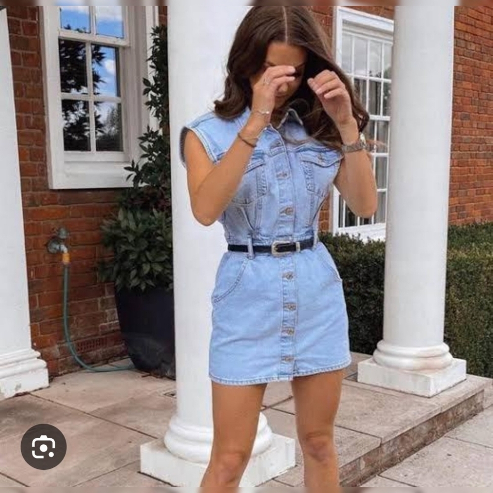 Zara Sleeveless Denim Dress Size XS